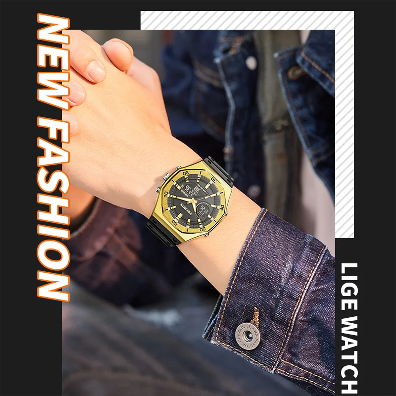 FOXBOX New Luxury Business Watch Waterproof Luminous Quartz Silicone Men's Watches Sports Watches Reloj Handsome Reloj Hombre