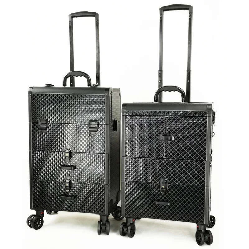 Large portable pull rod cosmetic case professional nail artists go out tattoo artist special tools storage box.