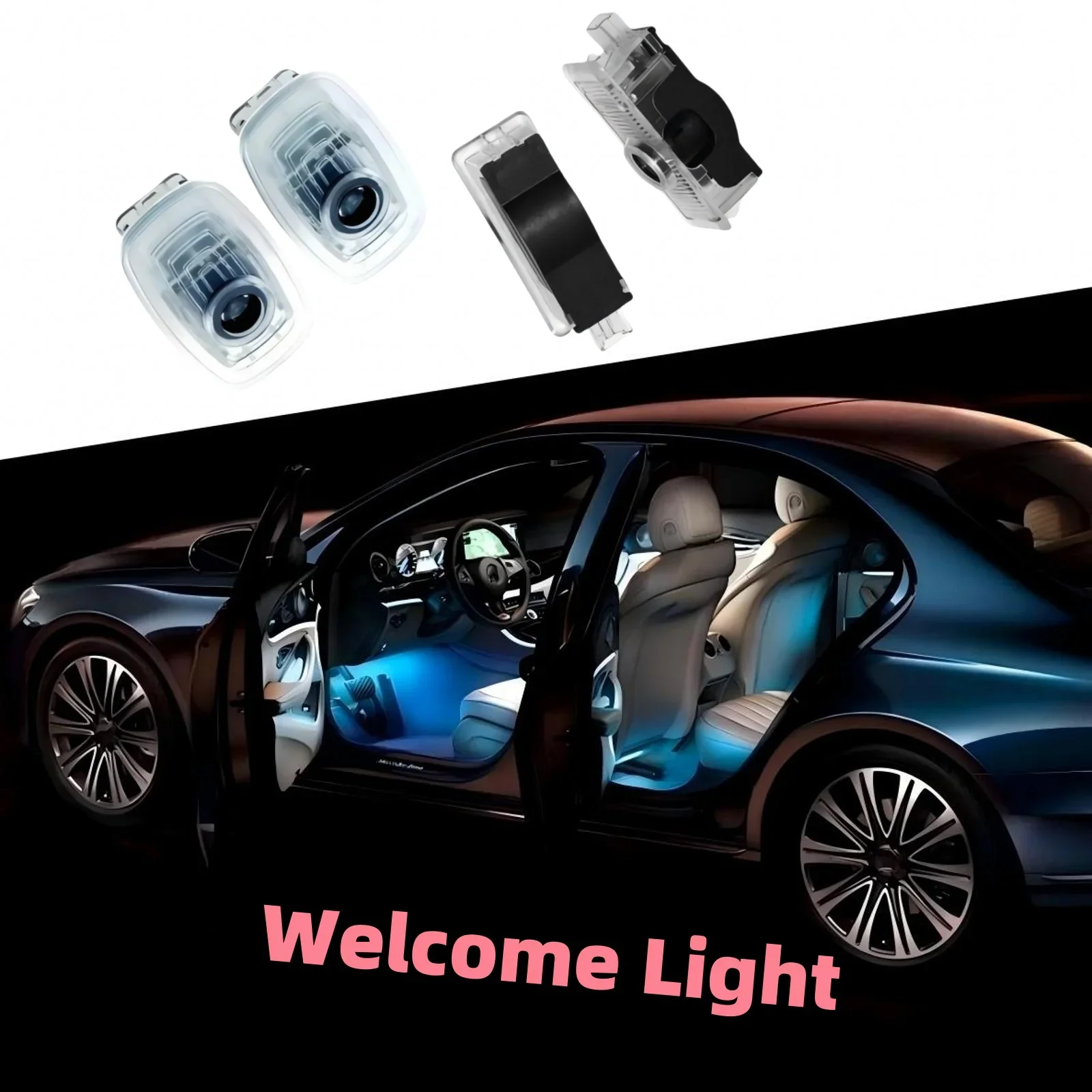 2PCS For Mercedes Benz cla200 Amg CLE cla250 200 250 cls w218 w257 cls250 cls300 300 Cla c117 c118 Led Car Door Projector Light