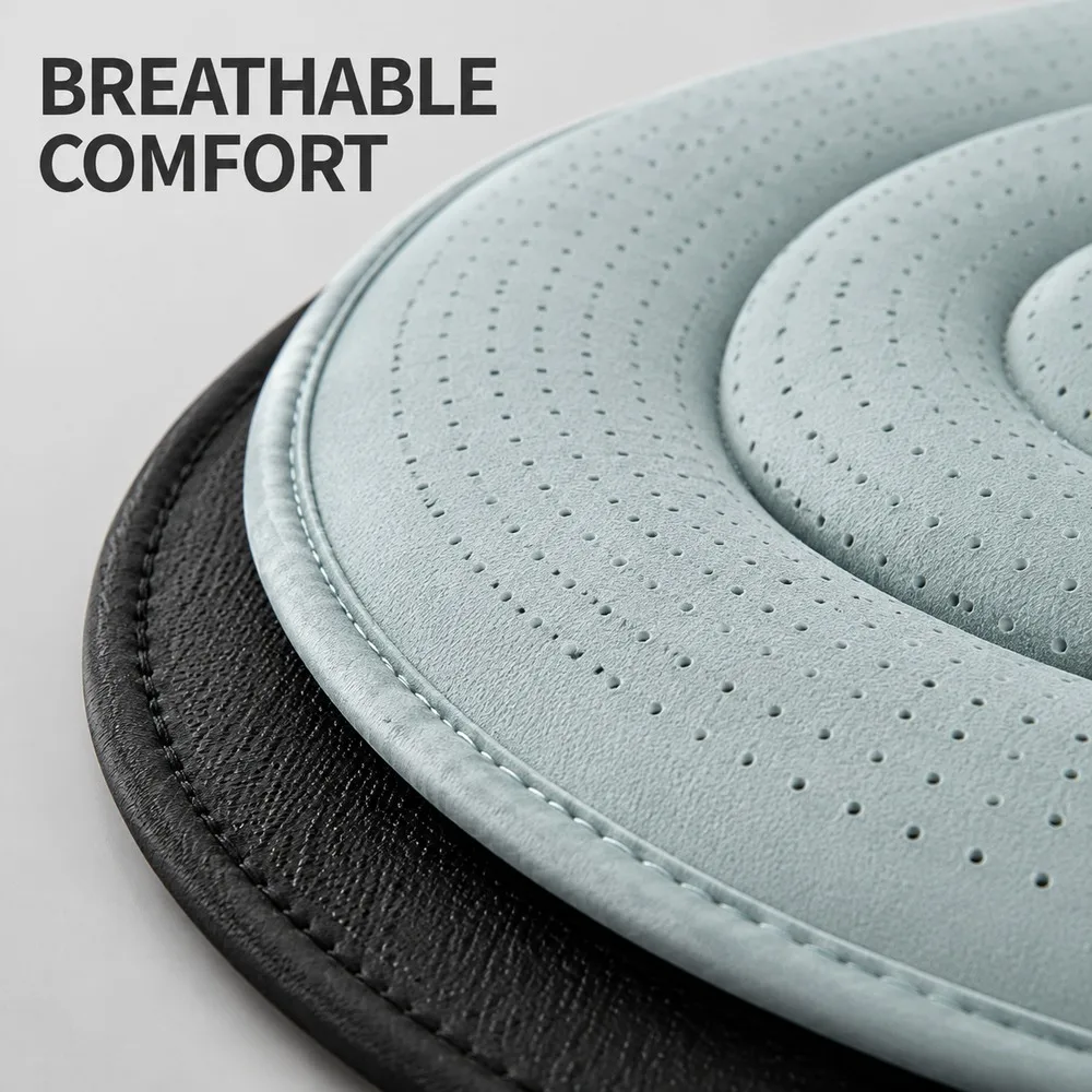 360 Degree Rotating Car Seat Cushion, Breathable Swivel Pad with Anti-Slip Base and Fixing Strap for Easy Vehicle Entry