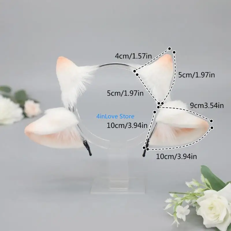 T4MD 여성을위한 구부릴 수있는 동물의 귀 Hairhoop 롤 플레잉 애니메이션 메이드 머리띠 파티 의상 소녀 여성 펑크 코스프레 헤드 피스