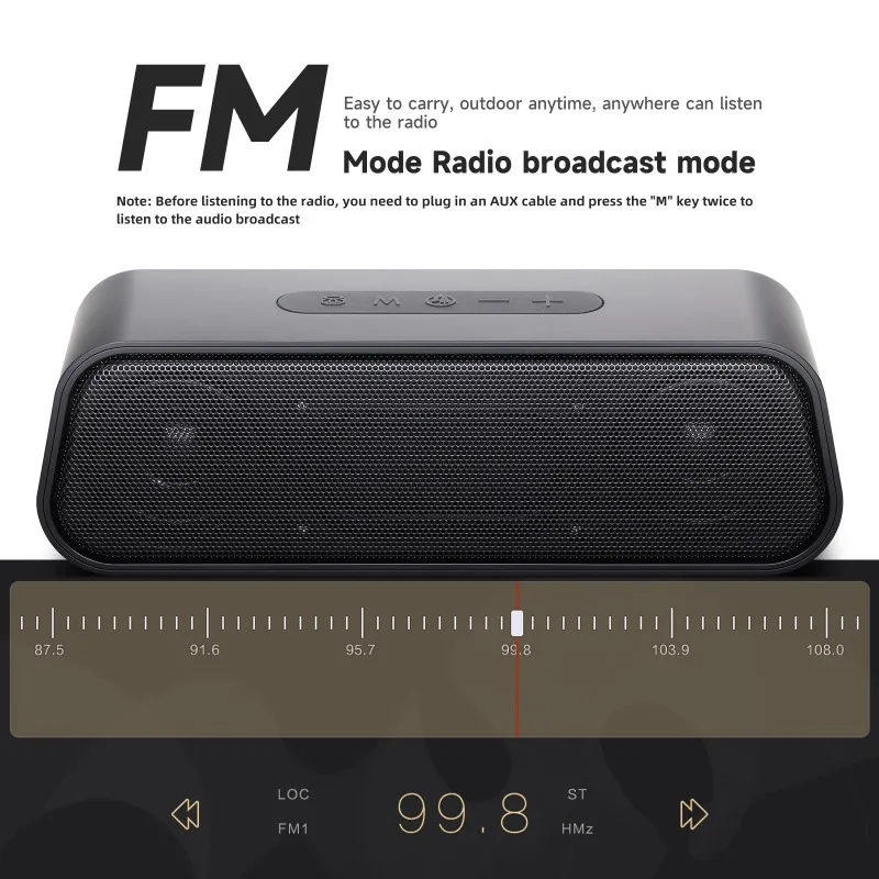 مكبر صوت بلوتوث خارجي ، ستيريو TWS ، مضخم صوت بطاقة محمول لاسلكي ، راديو FM ، حجم كبير ، قرن مزدوج ، مكبر صوت كمبيوتر USB ، 15 واط