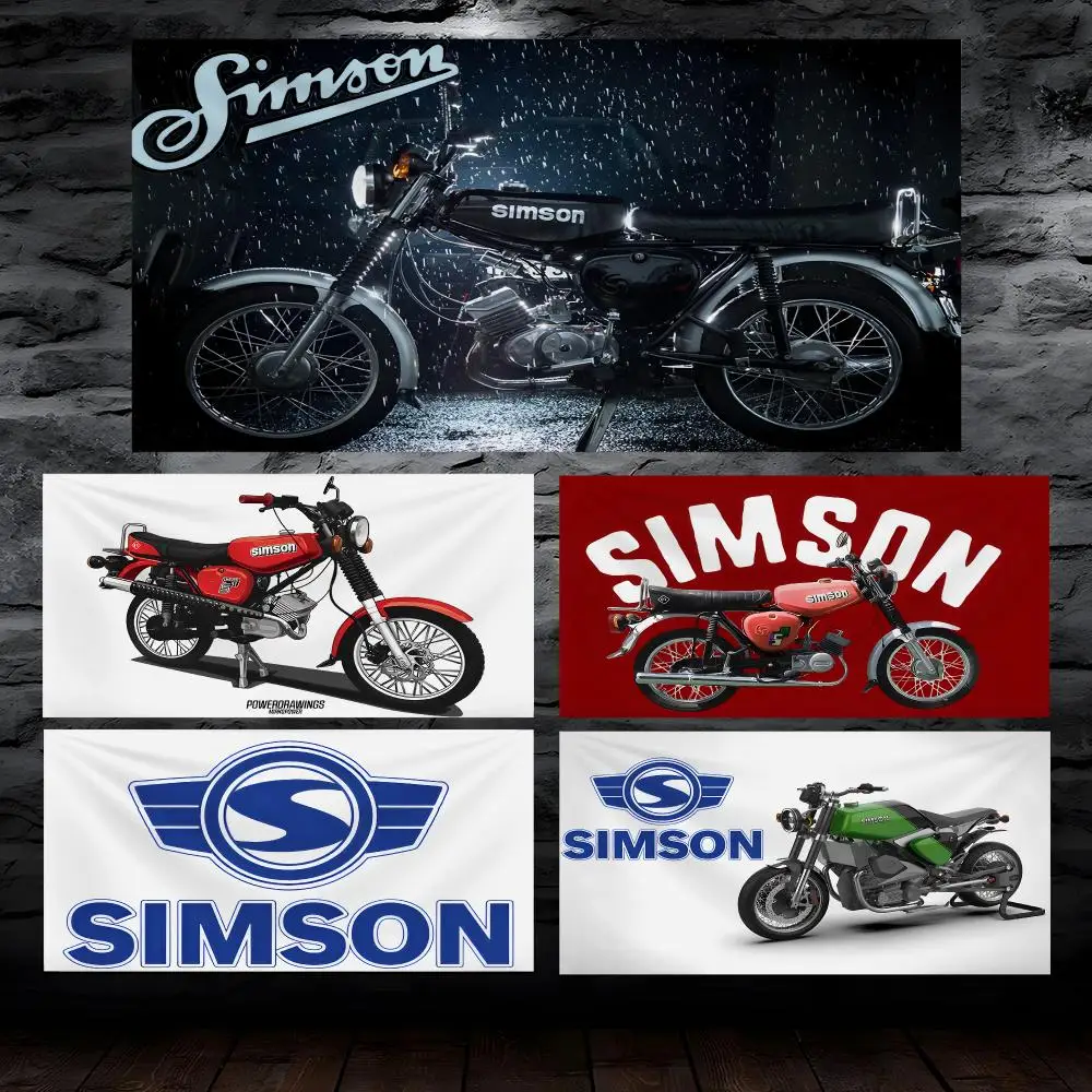 S-Simsons Logo Tapestry Custom Living Bedroom Party Dormitory Interior Wall Bohemian Decoration Attached Clip