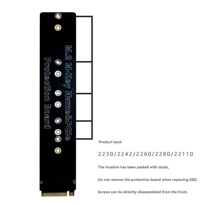 PCI-E to M.2 NVME SSD 어댑터, M.2 M 키 NVME PCIE 보호 보드, 2230 2242 2260 2280 M.2 SSD 지원