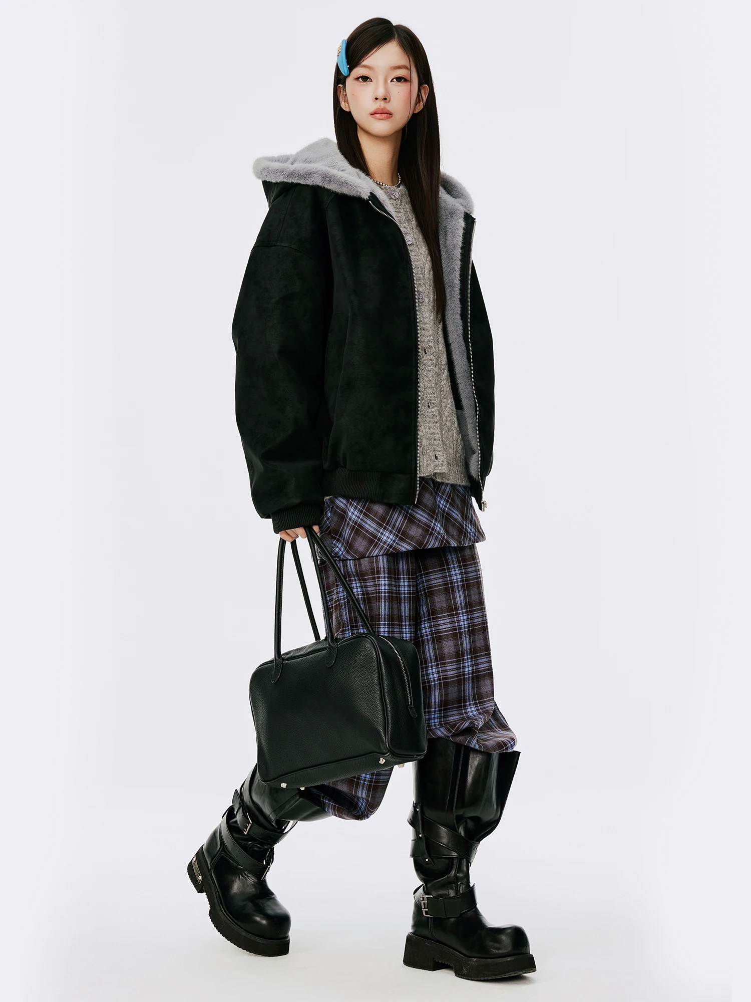 

Зимнее теплое хлопковое пальто Burgenland с капюшоном и флисовой подкладкой для женщин, свободный крой в корейском стиле, парная одежда