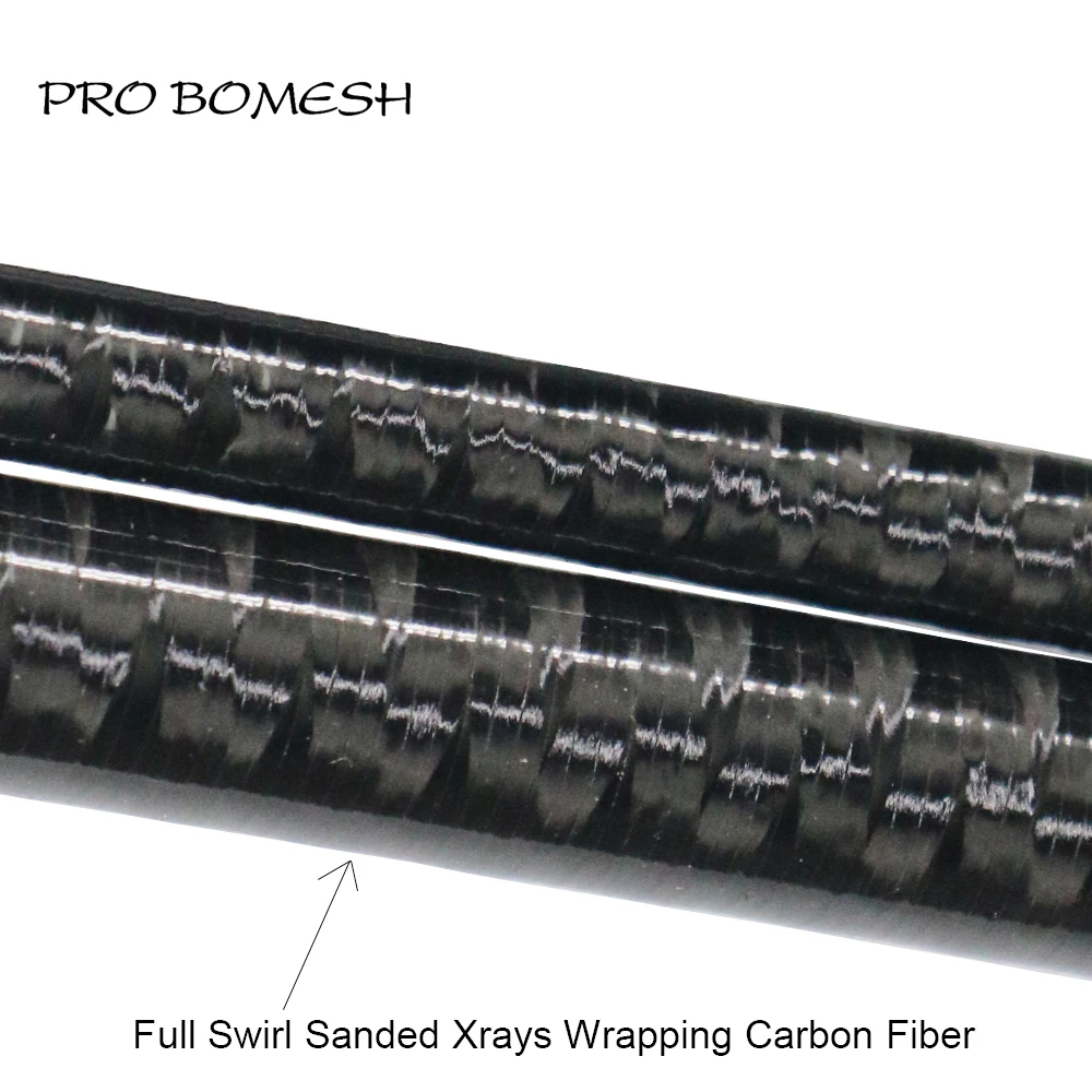 Pro Bomesh 1 Pcs 2.46M/8FT 2 Section Swirl Sanded Carbon Fiber Travel Rod Eging Rod Blank Spigot Joint DIY Rod Building Blank