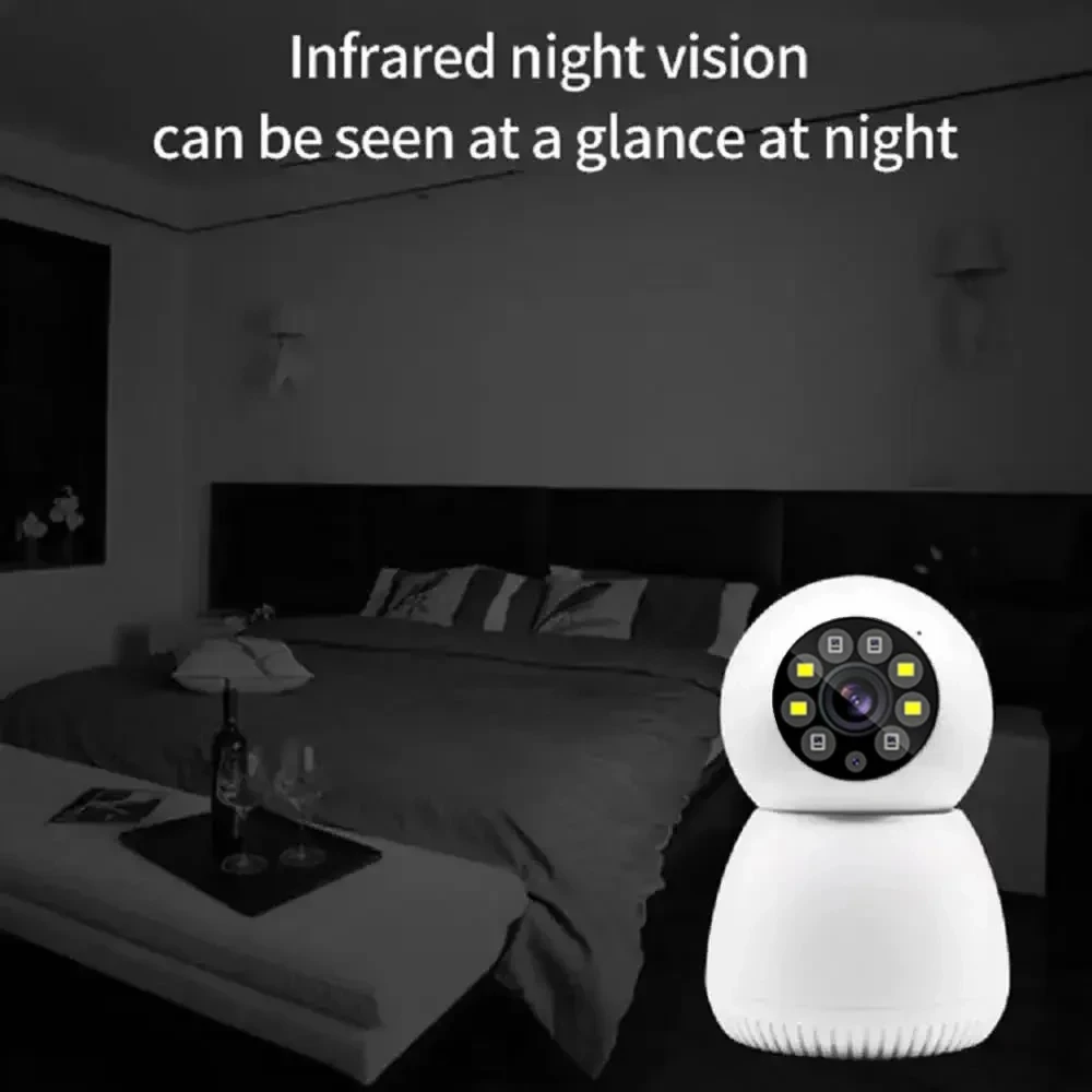 CARPBABA-Caméra de surveillance intérieure intelligente IP WiFi, moniteur sans fil pour bébé, suivi automatique, protection de sécurité, bonhomme de neige