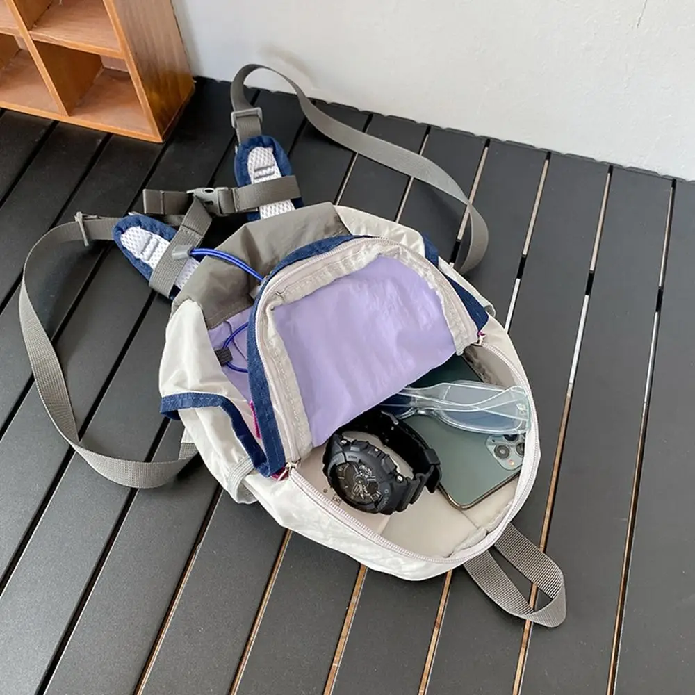 

Portable Large Capacity Backpack Drawstring Zipper Lightweight Nylon Bag Small School Bag Sports Knapsack Climb Bag Unisex