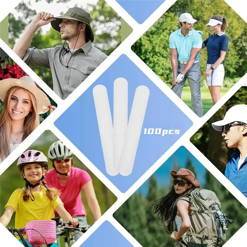A12E-Hat Sweat Liner, Liners Sweat Protection For Baseball Caps.Suitable For Sports Fitness,Outdoor Activities 100PCS