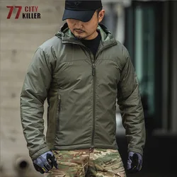 Men's Tactical Hooded Parkas Winter Thicken Warm Lightweight Waterproof Loose Padded Jackets Outdoor Combat Military Coats Male