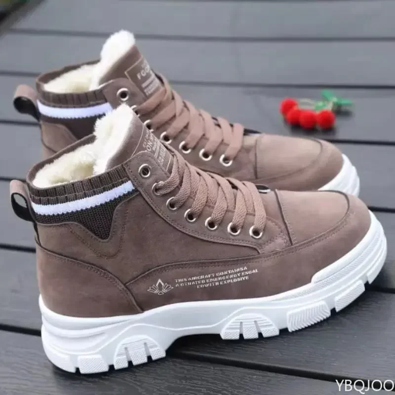 

Winter Boots for Women 2022 High Platform Ankle Boots Warm Plush Shoes Lace-up Sneakers ботинки женские на платформе