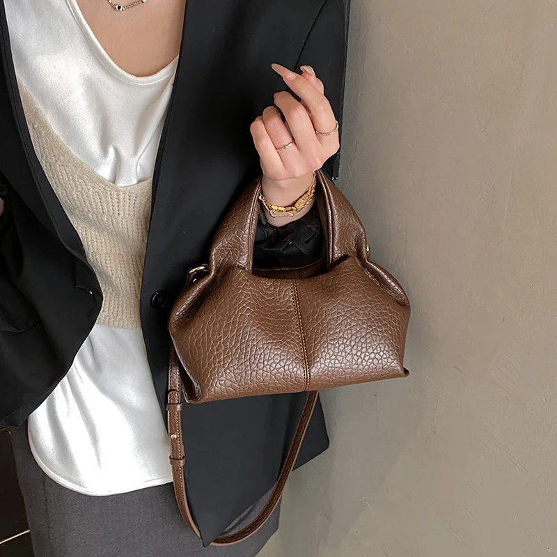 

Versatile Top Handle Bag, Vintage Shoulder Purse, Women's Minimalist Day to Night Crossbody, Casual Sling Bag, Textured Tote Bag