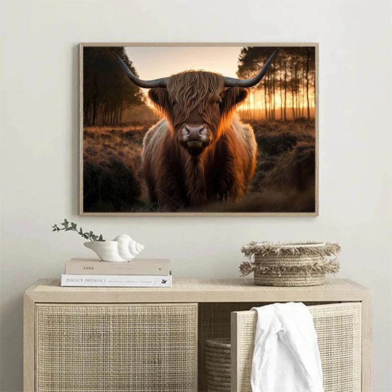Scottish Highlanders   poster Animal Poster Scottish Cow Canvas Printing Wall  Decoration Hanging Picture Home Room Decor view 3