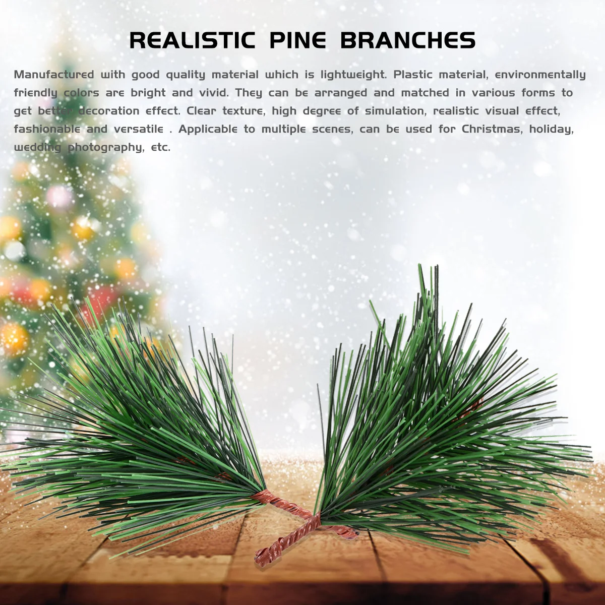 

30Pcs Colorfast Pine Branches Realistic Looking Simulated Green Leaves for Festive Ornaments DIY Decoration Projects