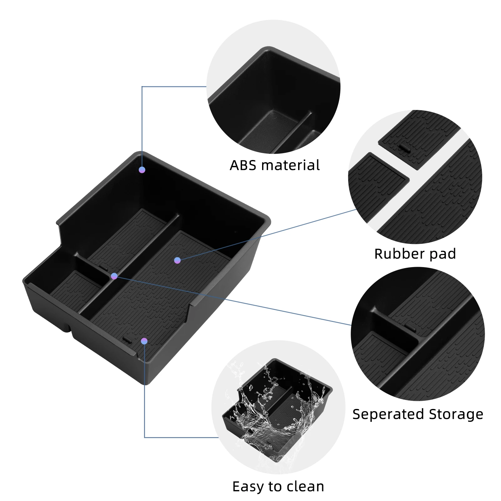 Smabee für BYD ATTO3 (Nur EVO-Version) 2025 2026 Mittelarmlehnenbox Auto-Aufbewahrungsbox Zubehör Organizer Ordnungsschale ABS – Detail 8