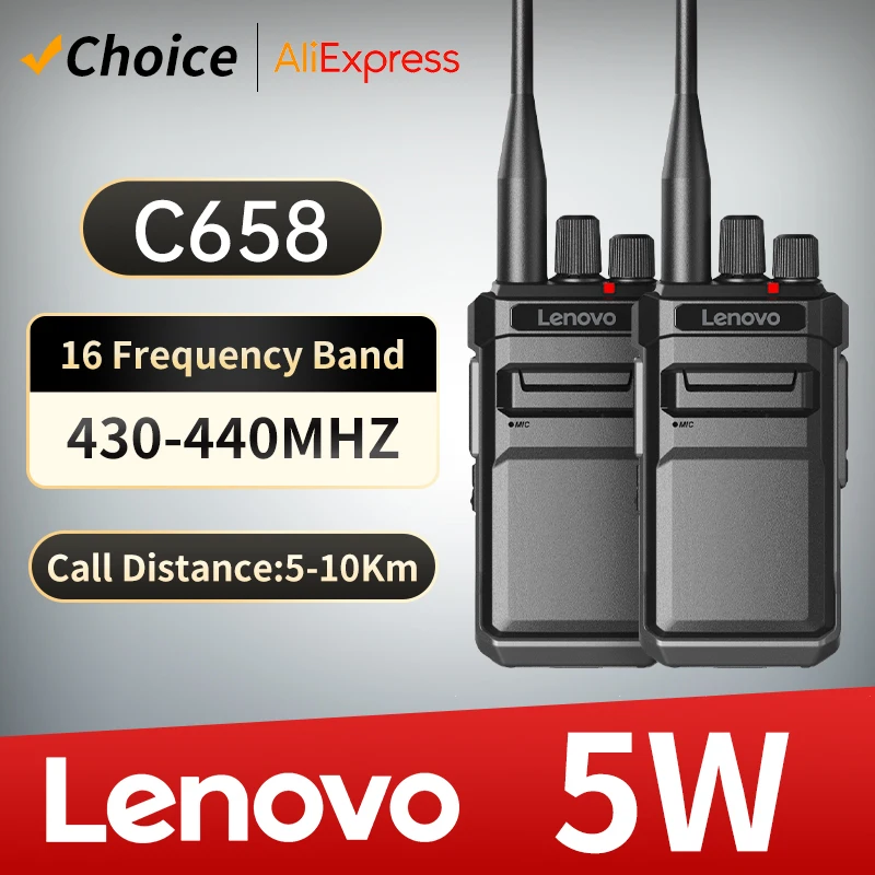 

Lenovo C658 5 Вт Прочная рация Одна клавиша Частотное сопряжение Писание Частота Связь Шифрование Домофон Двустороннее радио
