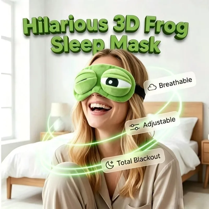 Cartoon Sadness Frog Eye Mask Funny and Cute Series Eye Protection Breathable Cotton Lining for Sleep Blackout Eye Mask