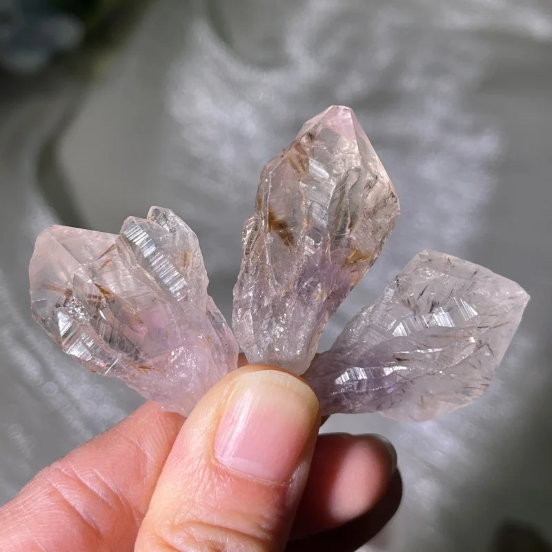 Natural Super Seven Crystal Point Rutilated Quartz Cluster Amethyst Cacoxenite Mineral Specimen Rare Healing Stone