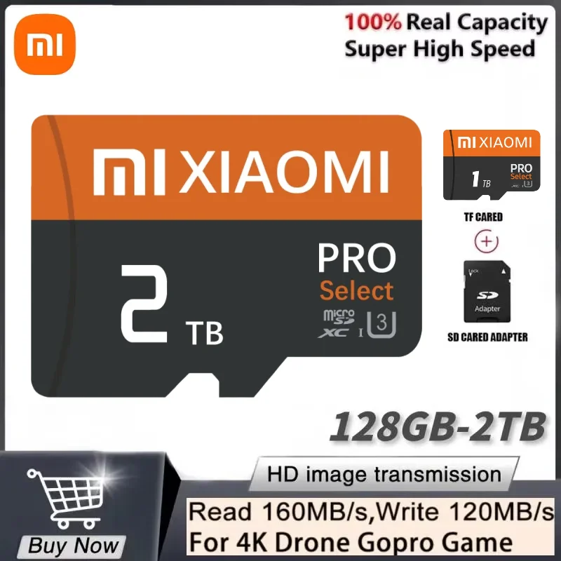 

Карта памяти Xiaomi 2TB 128GB 1TB Micro TF SD Card Class10 TF Flash Card128/256/512G Memorias Micro TF Sd для Nintendo Switch PS4