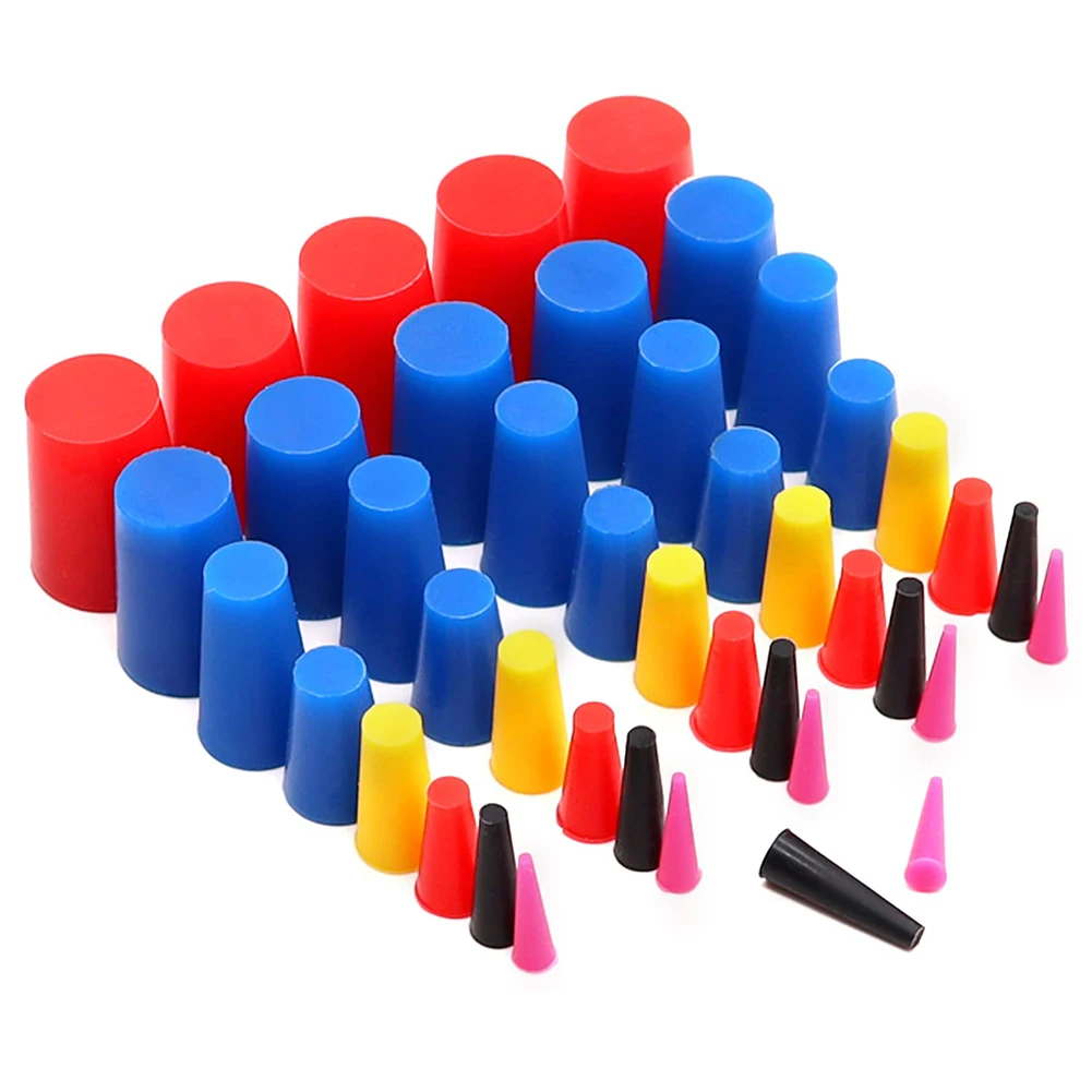 

Silicone Rubber Tapered Plug For Plating For Powder Coating Kit Reusable Set Tools Useful 1/16\" To 3/4\" 40Pcs 40x