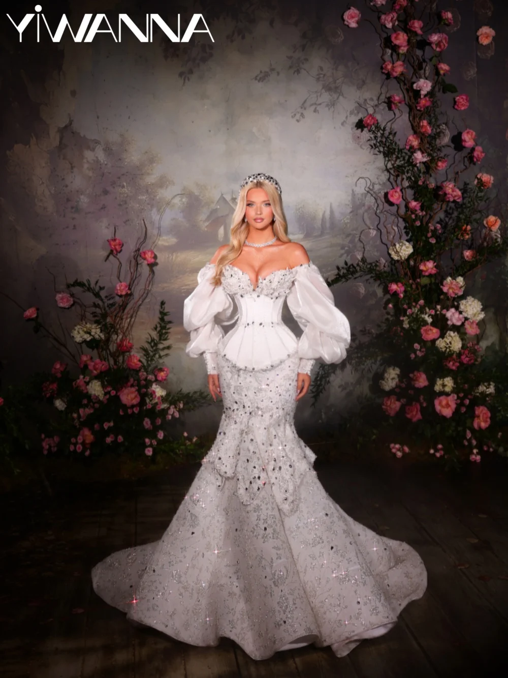 

New Beaded Corset Mermaid Long Wedding Dress Opulent Crystal Off Shoulder Bridal Gown 2026 Customized Elegant Dresses For Bride