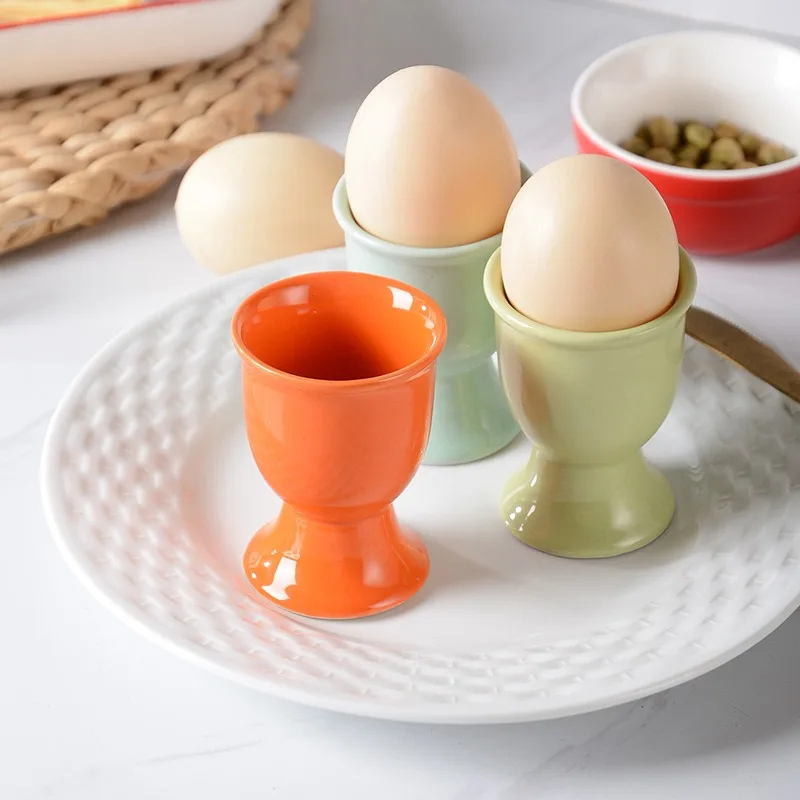 White Egg Cup Holder Plastic Boiled Egg Cups Stand Rack Creative Eggs Holder Small Beer Wine Cup Breakfast Cooking Tool