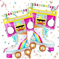 1/4Pcs Roller Skate Balloon Set Roller Skating Party Supplies for 80s 90s Party Decorations 80s 90s Disco Party Decorations