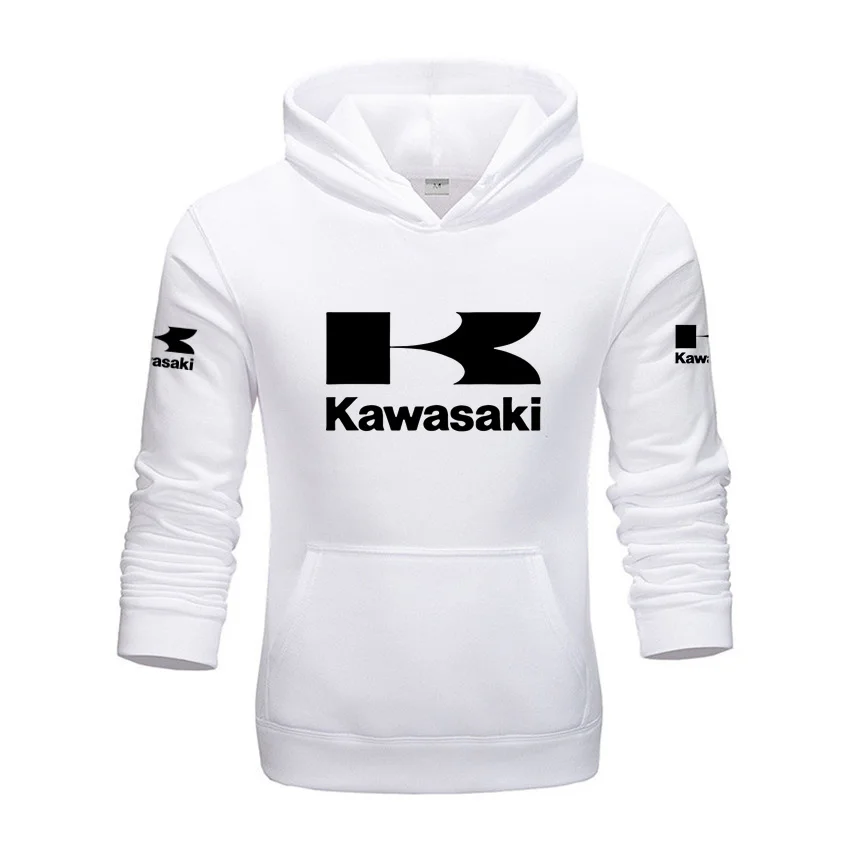 KAWASAKI شعار هوديي الرجال الصوف الدافئة هوديي الخريف والشتاء جديد ملابس رياضية غير رسمية ملابس الزوجين العصرية