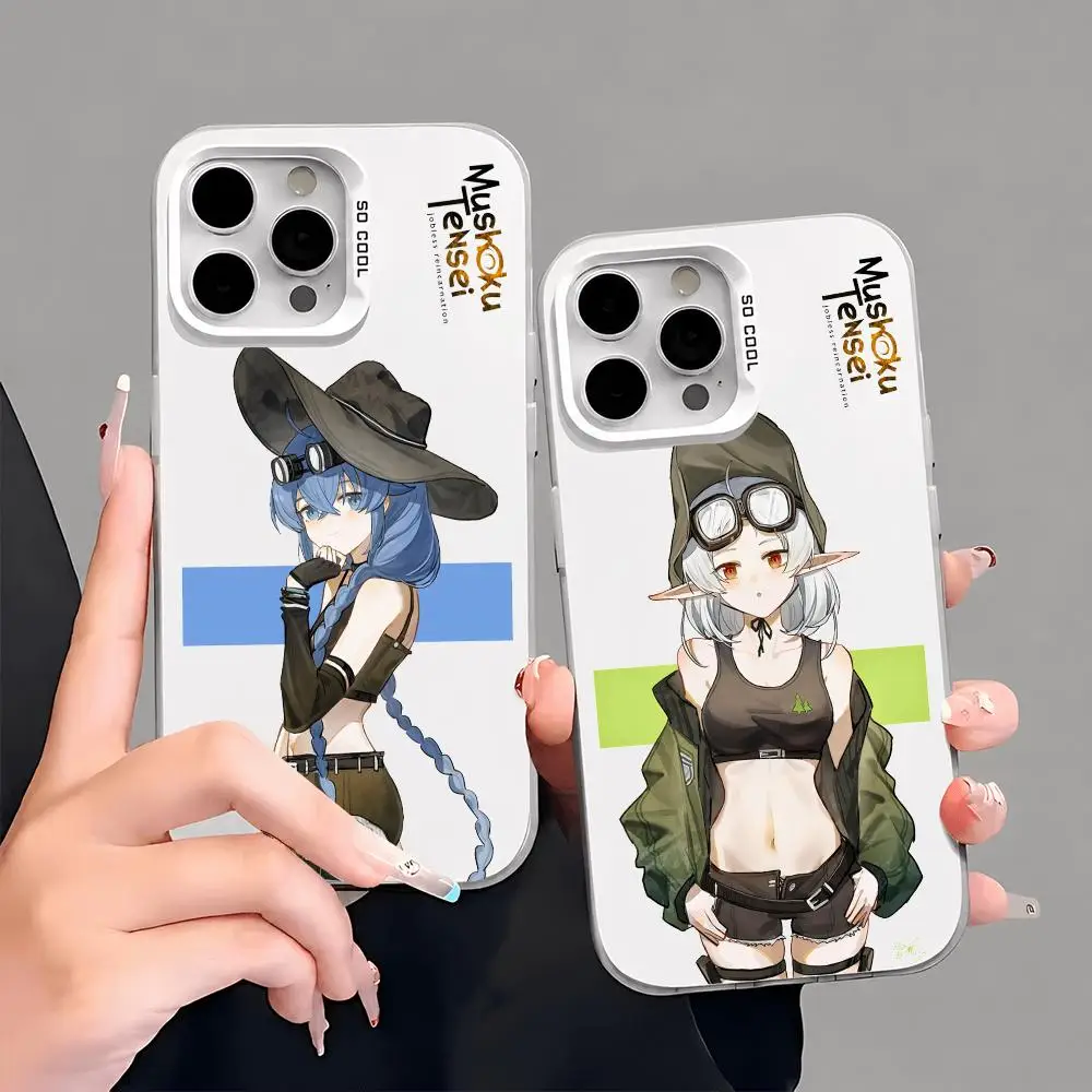 Capa de Telefone M-MushokuS T-Tensei para iPhone 17/16/15/14/13/12/11 Pro Max, Capa Luxuosa em TPU Prata, Resistente a Impactos e Anti-Riscos