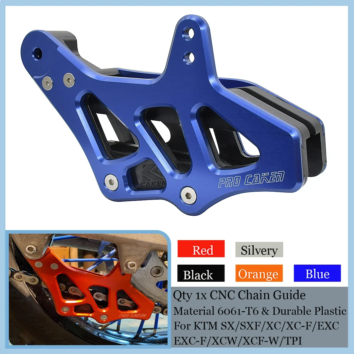 

Motocross CNC Chain Guide Cover Guard Protector For KTM SX SX-F EXC EXC-F XC XC-W XC-F TPI 125-530 690 ENDURO SMC ABS 2008-2023
