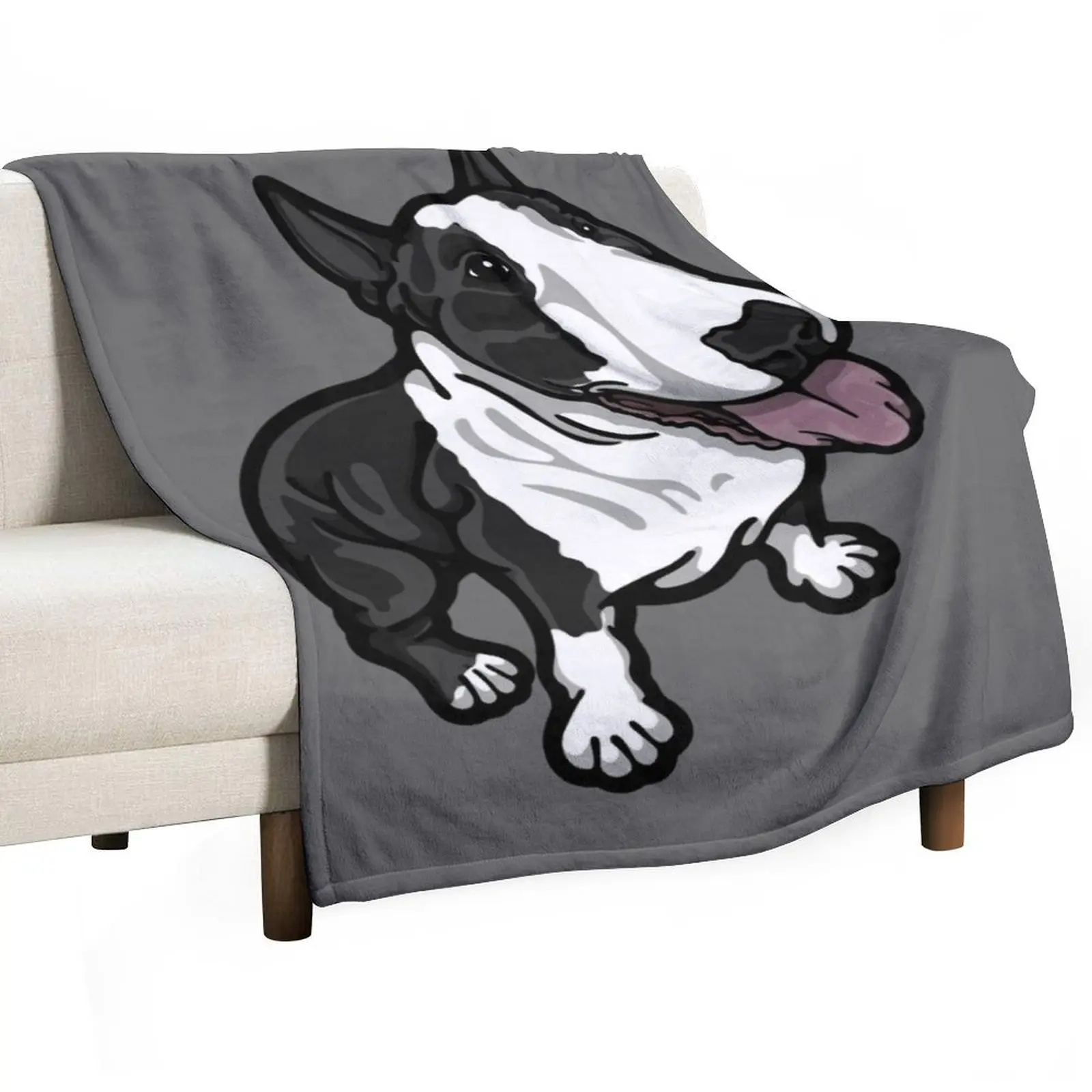 

Happy Black and White Bully Throw Blanket Comforter Blankets For Sofas Furry Blankets For Baby Blankets