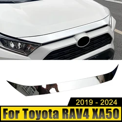 토요타 RAV4 XA50 2019 2020 2021 2022 2023 2024 RAV 4 하이브리드 스테인레스 자동차 전면 후드 엔진 장식 커버 트림 스티커