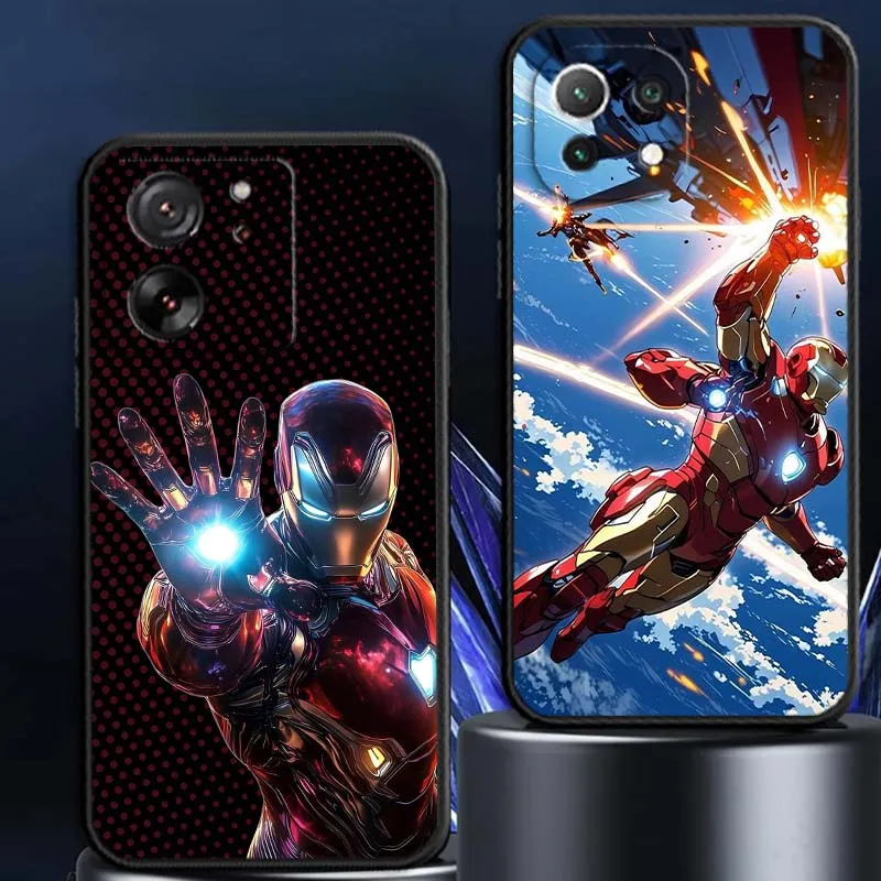 

Marvel Iron Man Creative For Xiaomi Mi 15 14 13 13T 12 12T 12S 11 11i 11T Pro Ultra Lite 5G Black Soft Cover