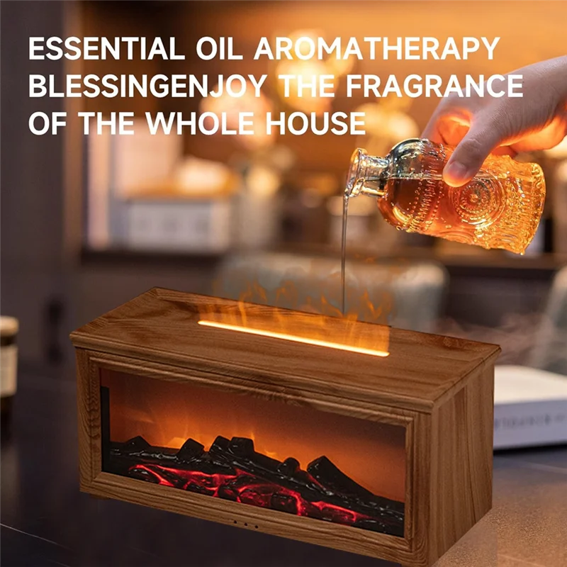 A01V-diffuseur d'aromathérapie Simulation cheminée avec effet de flamme dynamique diffuseur d'aromathérapie coloré pour la maison et le bureau A