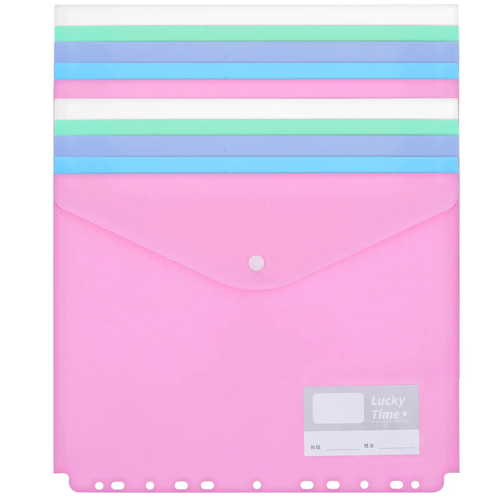 

10Pcs Document Envelopes Plastic File Folder Organizer Waterproof Large Capacity Carry Handle Office School Travel Use