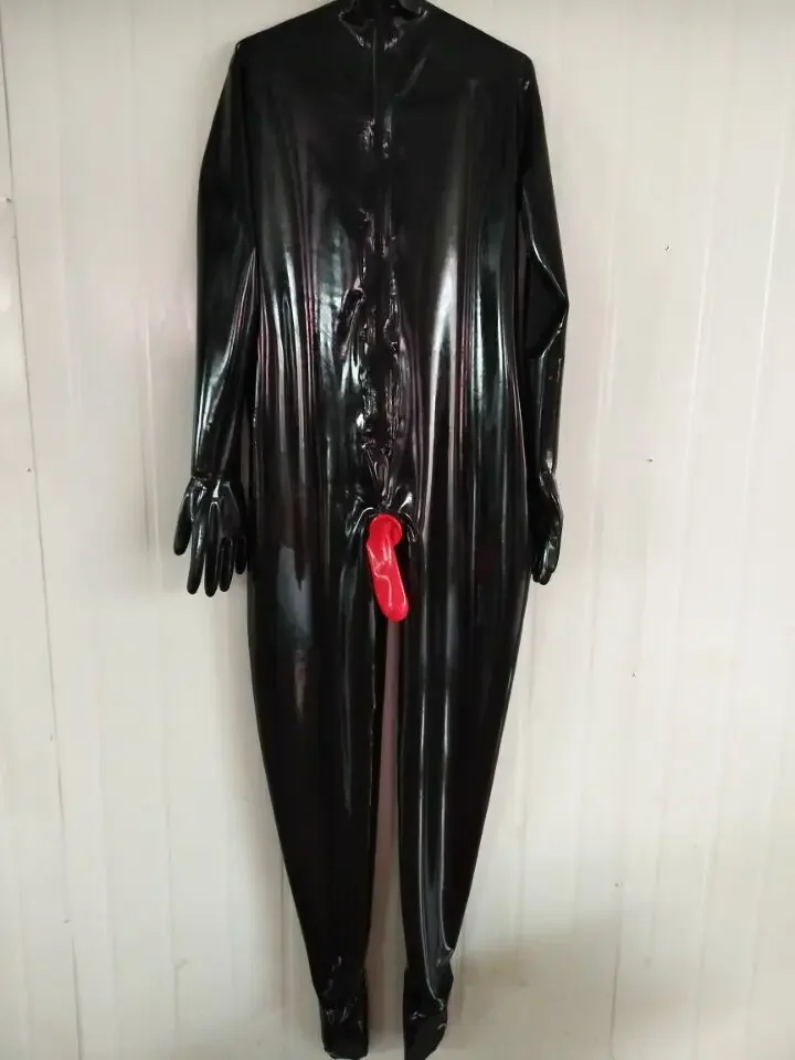 100% Latex Rubber Gummi Catsuit Bodysuit Anzug Overall Kostüm Suit XS-XXL