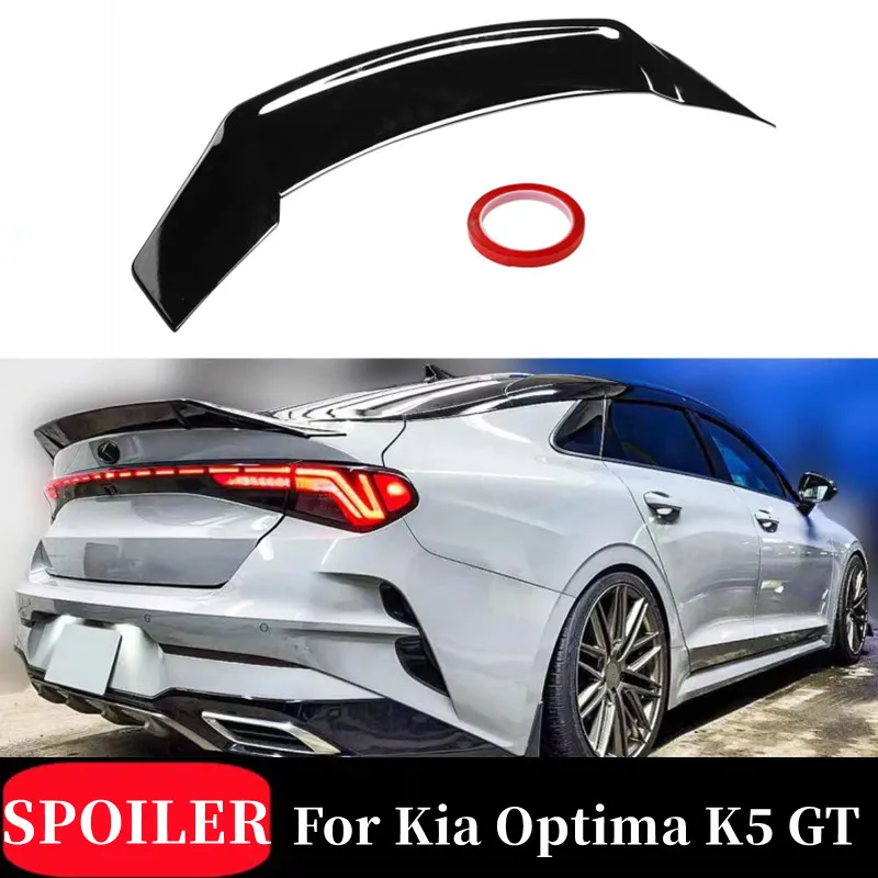 For Kia Optima K5 GT 2020-2024 K5 DL3 Spoiler ABS Plastic Black/ Carbon Fiber Look Rear Trunk Lip Spoiler Wing