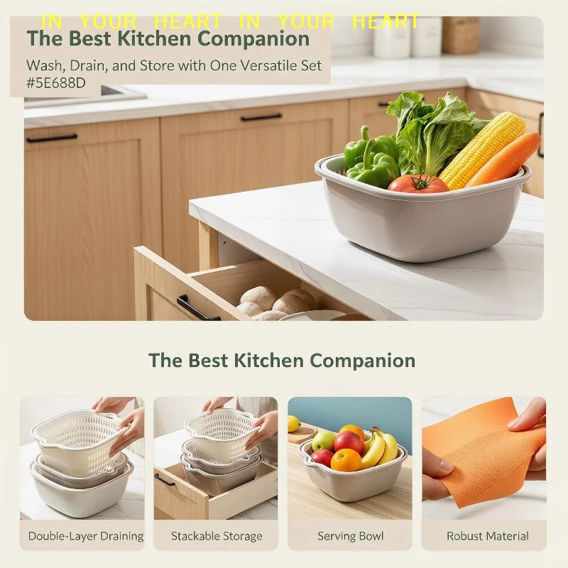 Drain Basket Basin 2/6/8Pcs Kitchen Sink Vegetable Drainer Fruit Basket For Fruit Washing Plastic Basin Vegetable Washing Basin