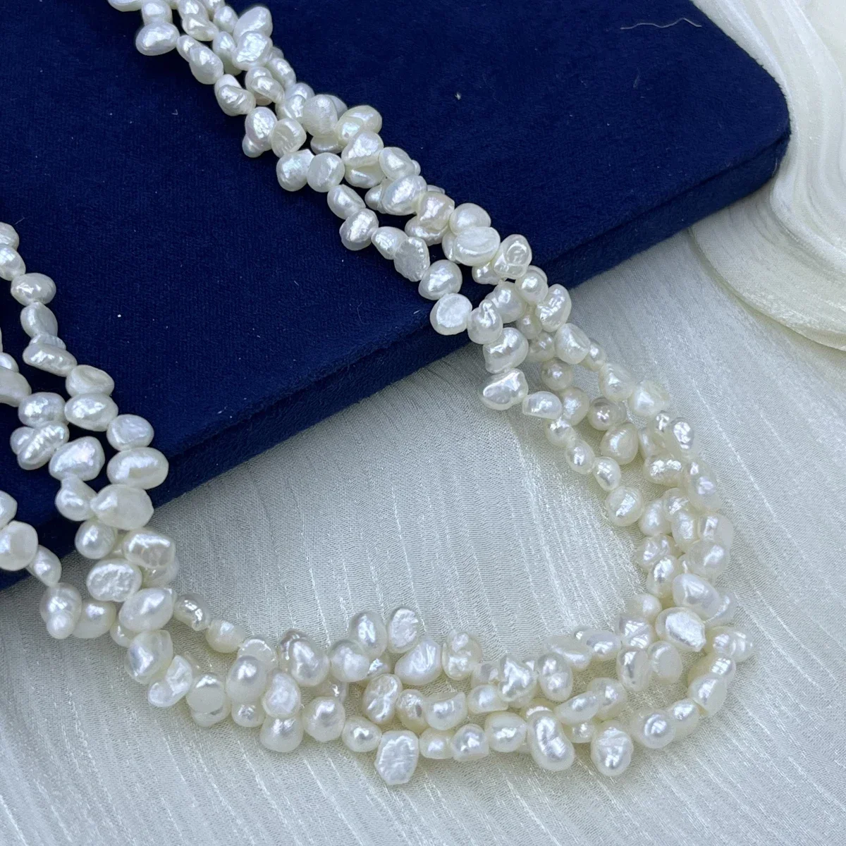 5-6mm Natural Freshwater White Pearl Beads Irregular Shape for DIY Jewelry Making - Women's Wedding Necklace Bracelet Accessorie