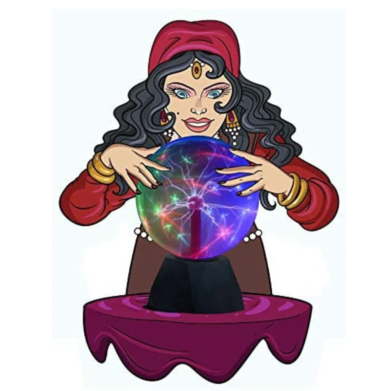 Lightahead 8" Crystal Plasma Ball Lamp with Green/Red/Purple/Multi Light Colors Globe Design Touch Sound Sensitive