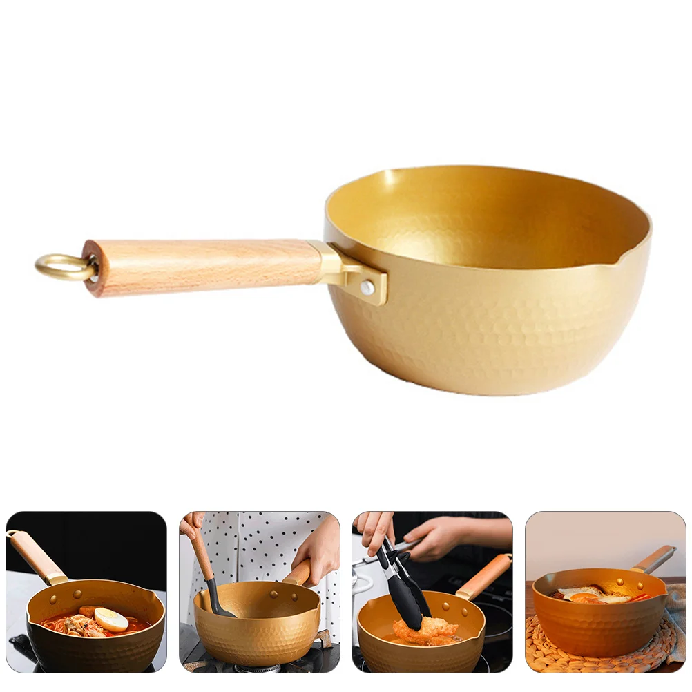 

Snow Flat Pot Premium Material Easy Clean Cooking Container Ergonomic Handle Non Stick Milk Pan Instant Noodle Pot Stew