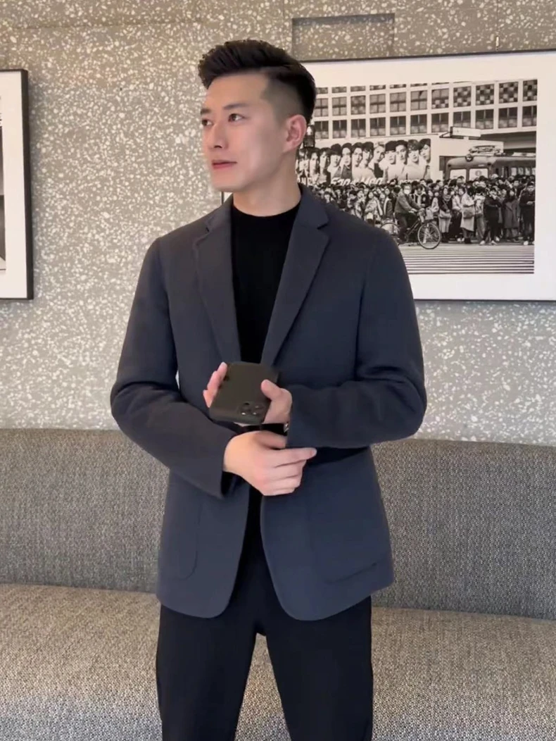 

Men's Slim Fit Woolen Jaet with down Inner Vest Versatile Multi-Color Simple Design Autumn Winter New Sle ACMEOSTUDO Brand