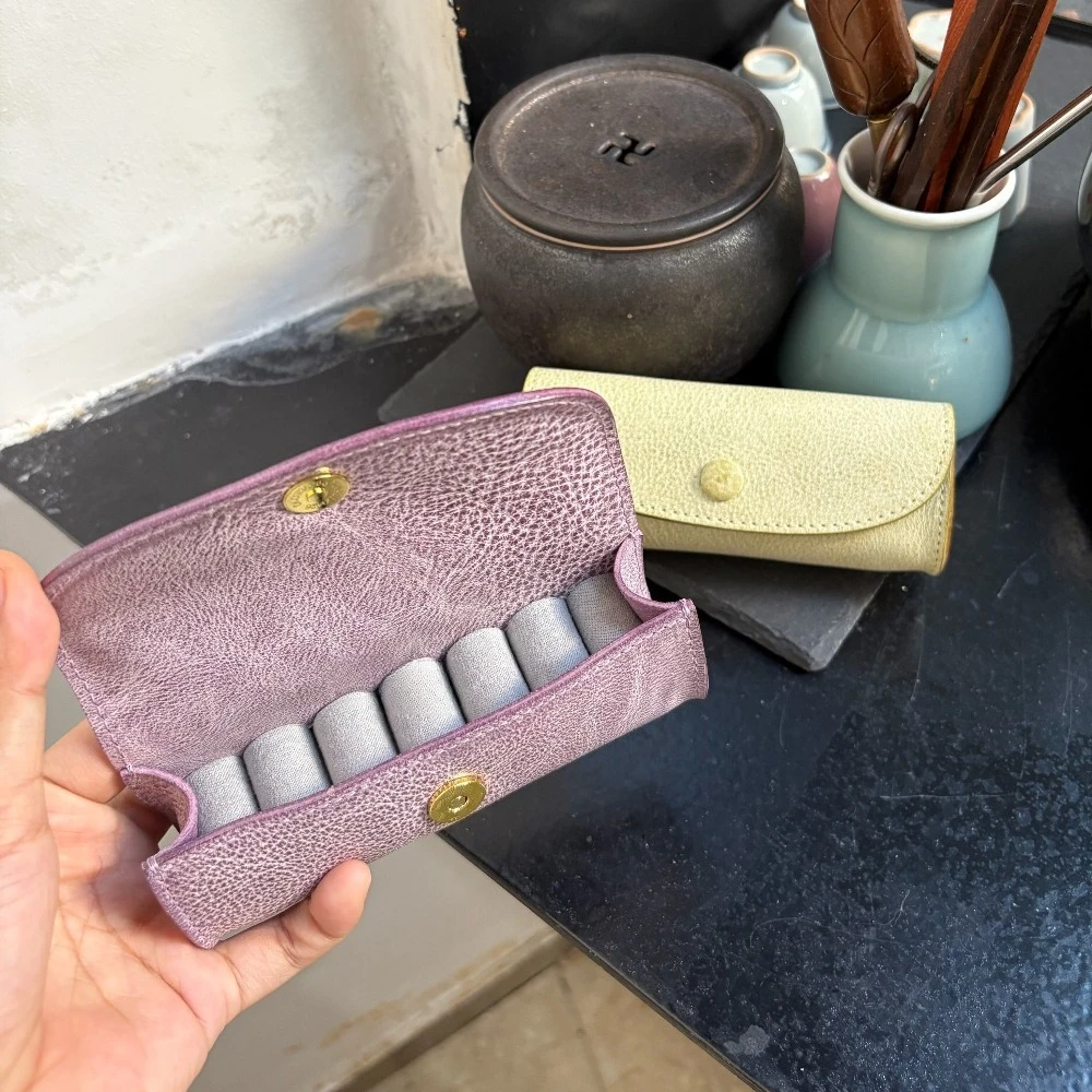 

Шкатулка для украшений из натуральной кожи первого слоя, портативный органайзер, сумка для хранения мелких предметов, дорожная сумка, многослойный чехол для хранения украшений.