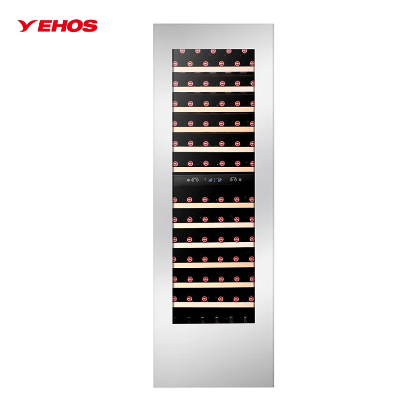 Built-In Wine Cellar, 83 Bottle 248L Stainless Steel Refrigerator, Compressor Cooler Fridge, Home Kitchen Wine Cabinet