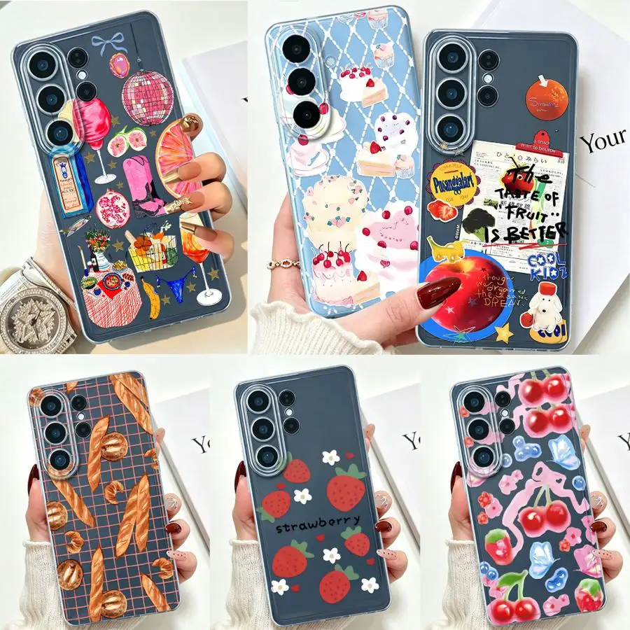 Tropical Fruit Print Phone Cover Case for Samsung Galaxy S26 Ultra S25 Edge Note 20 Ultra 10 S22 FE S24 S26 S21 S25Ultra S20