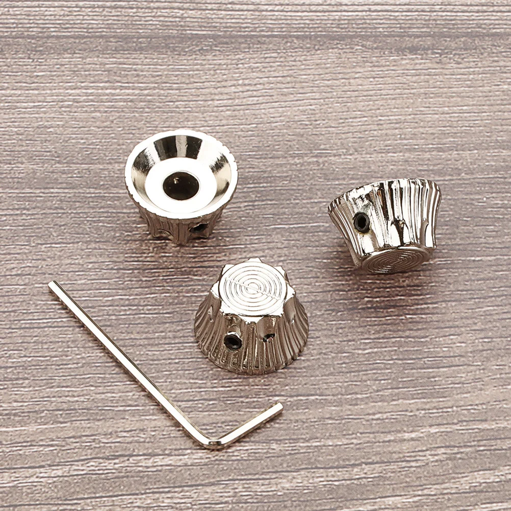 

4Pcs Metal Guitar Knobs Sunflower Pattern Volume Tone Control Buttons Electric Guitar Parts Compatible with Jazz Bass Guitars