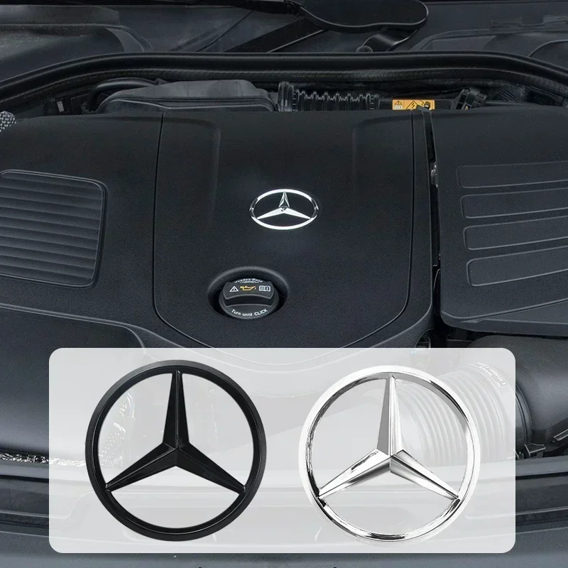 Automobile hood metal logo hood badge sticker is suitable for Mercedes-Benz W204 W205 W212 W213 W253 x205 W166 W177 GLC GL ML.