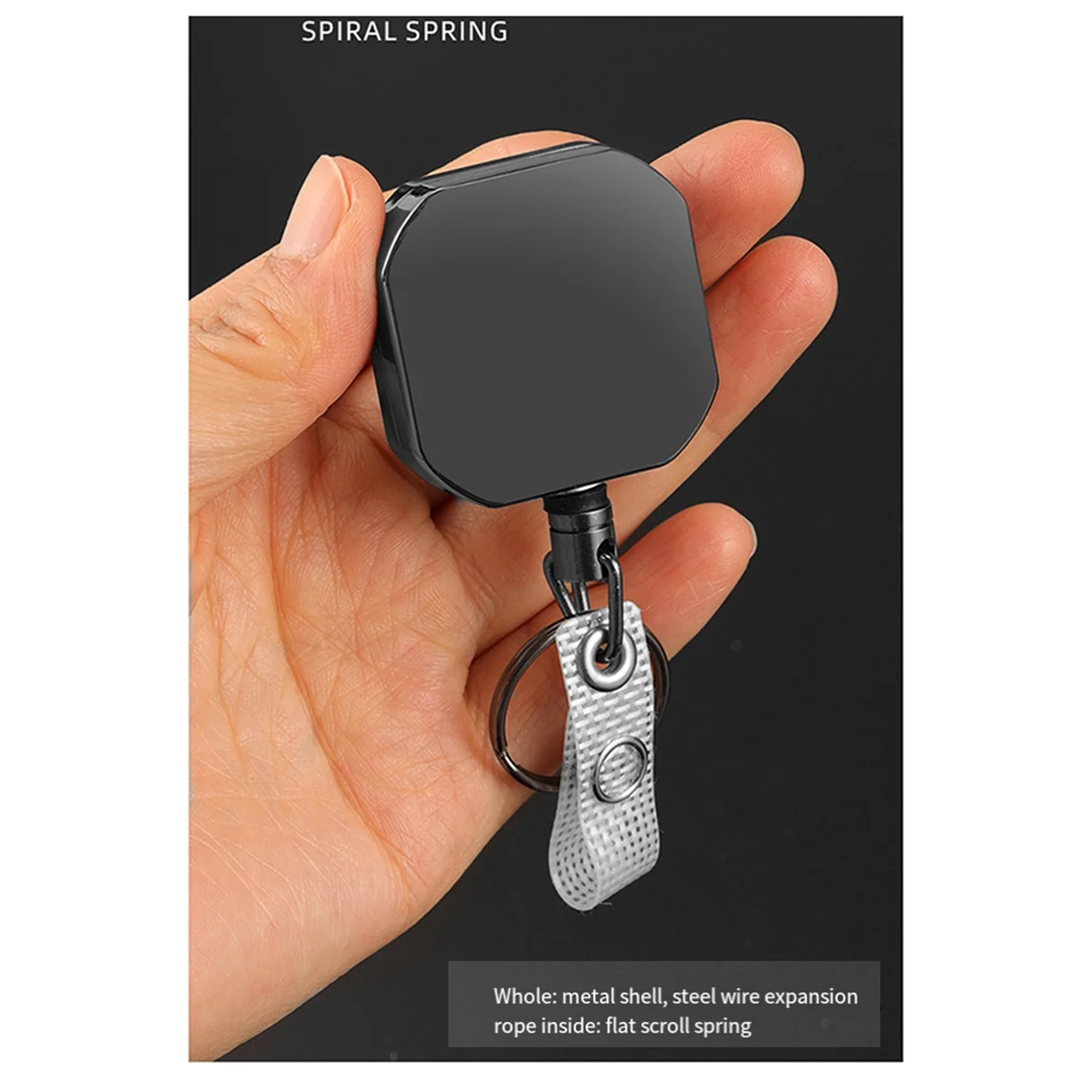 A71P Square Easy-Pull Buckle, Retractable Strong Buckle, Strong Easy-Pull Wire Rope Keychain