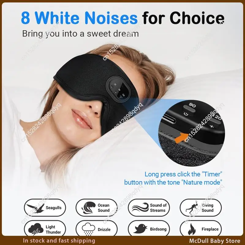 

ABJA-Bluetooth Sleeping Mask Sleeping Mask Headphones Comfortable Wireless Music Sleep Mask Noise Reduction Blackout Sleep Mask