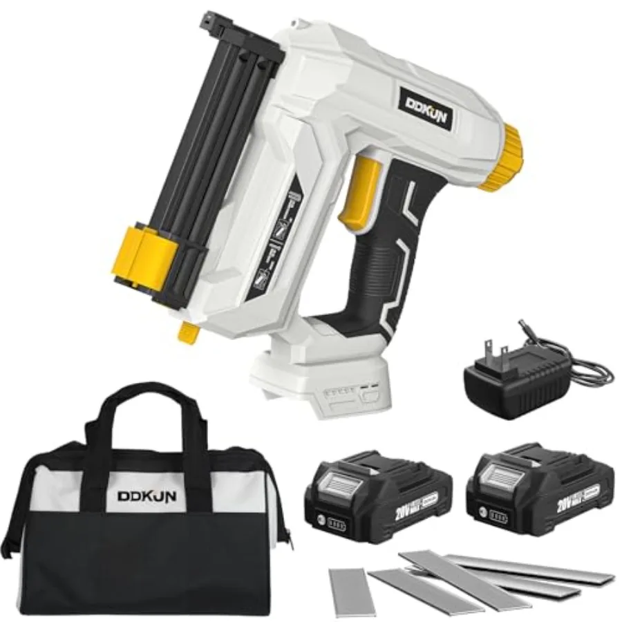 

20V Brad Nailer Cordless 2-in-1 Electric Nail Gun/Staple Gun with 2 * 2.0Ah Battery and Charger 18 Gauge Nail Gun Battery Power